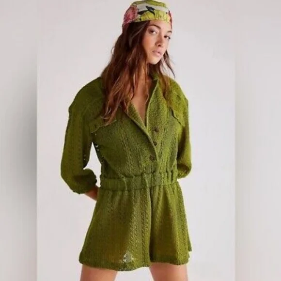 Free people beach Ryan knit crochet romper - Picture 1 of 4